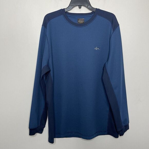 GREG NORMAN x Tasso Elba Golf Shirt Men XL Performance Waffle Knit Blue - Picture 1 of 6